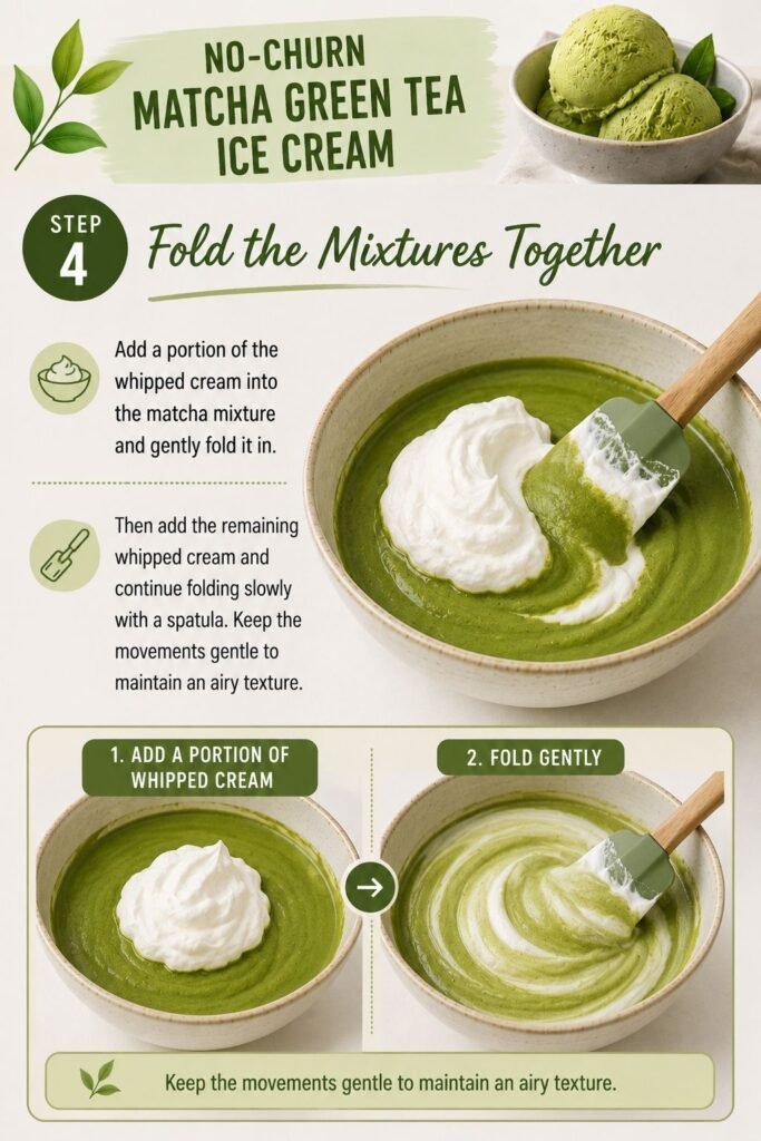 Fold the Mixtures Together – Matcha Green Tea Ice Cream