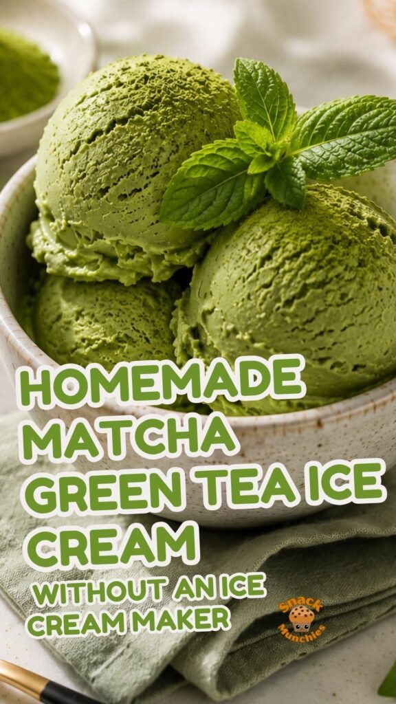 Homemade Matcha Green Tea Ice Cream Without an Ice Cream Maker