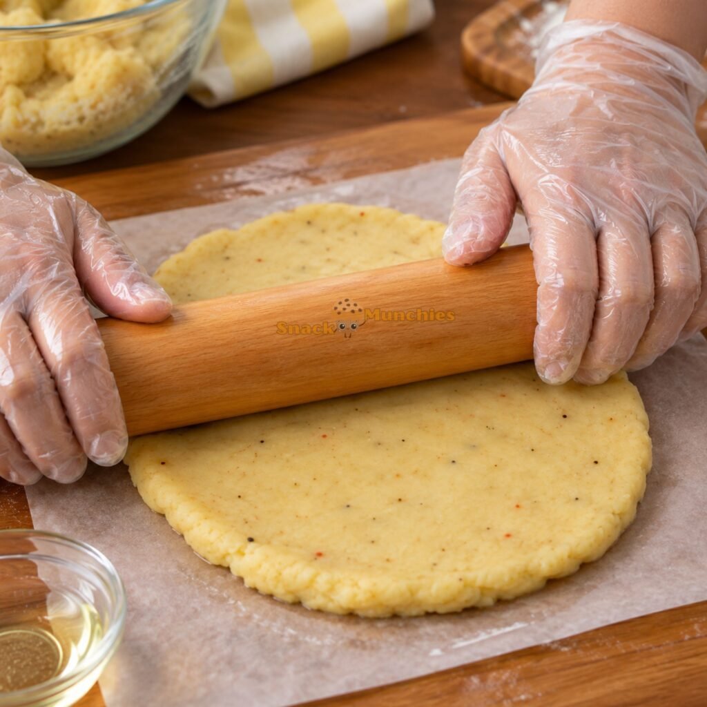 Roll Out the Potato Mixture - Potato Smileys