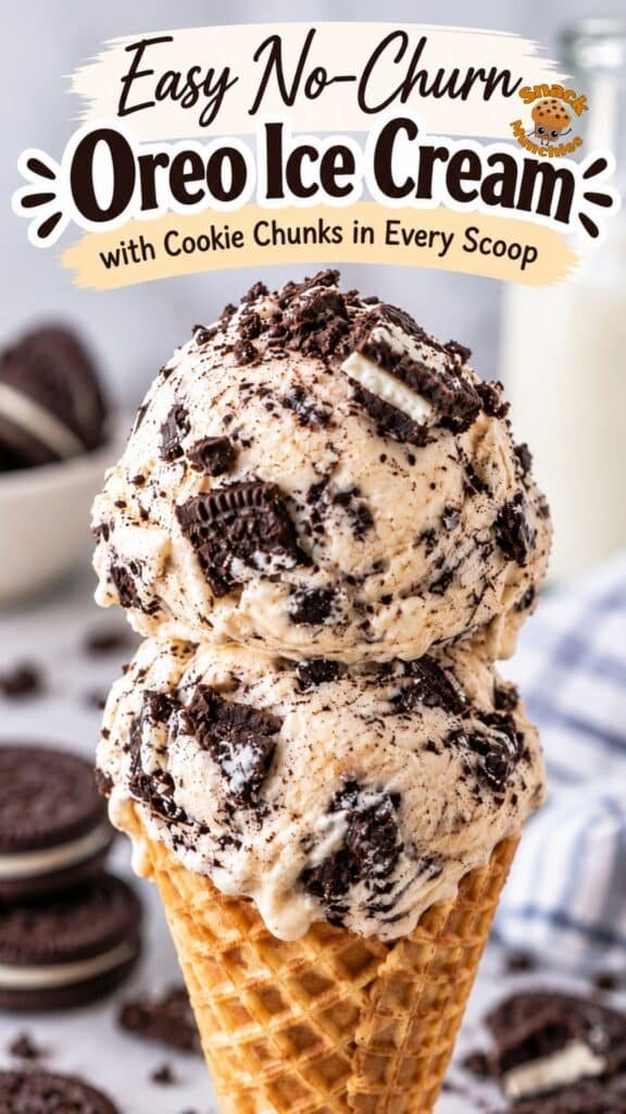 Easy No-Churn Oreo Ice Cream with Cookie Chunks in Every Scoop