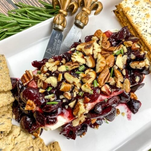 Creamy Cheese Spread with Spiced Warm Cherry Sauce
