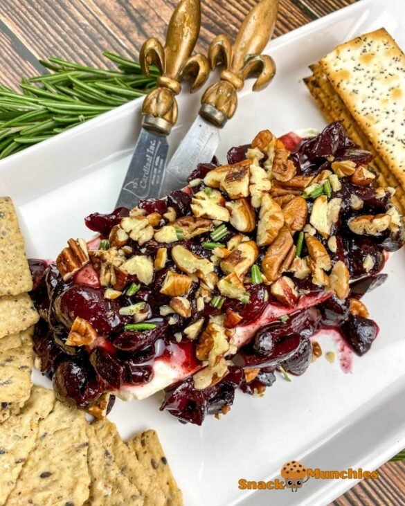 Creamy Cheese Spread with Spiced Warm Cherry Sauce