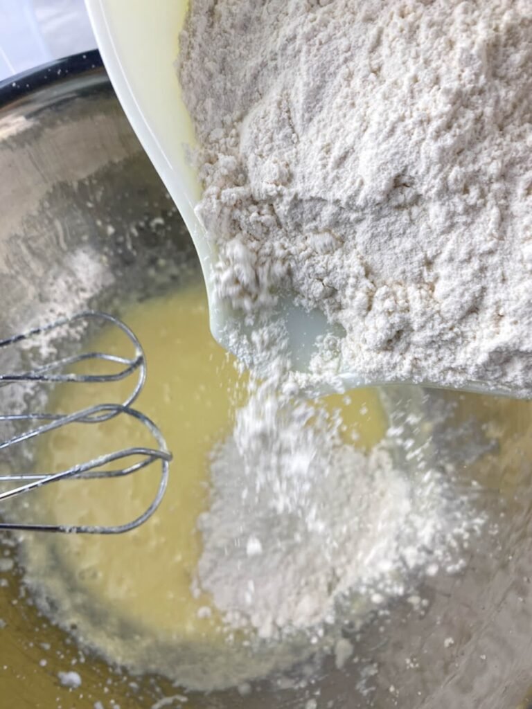 Combine Wet & Dry - -  Lemon-Blueberry Cake