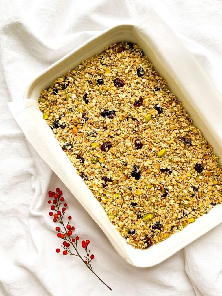 Press into a Pan-- Chewy Pistachio Granola Bars – Perfect for Snacking!
