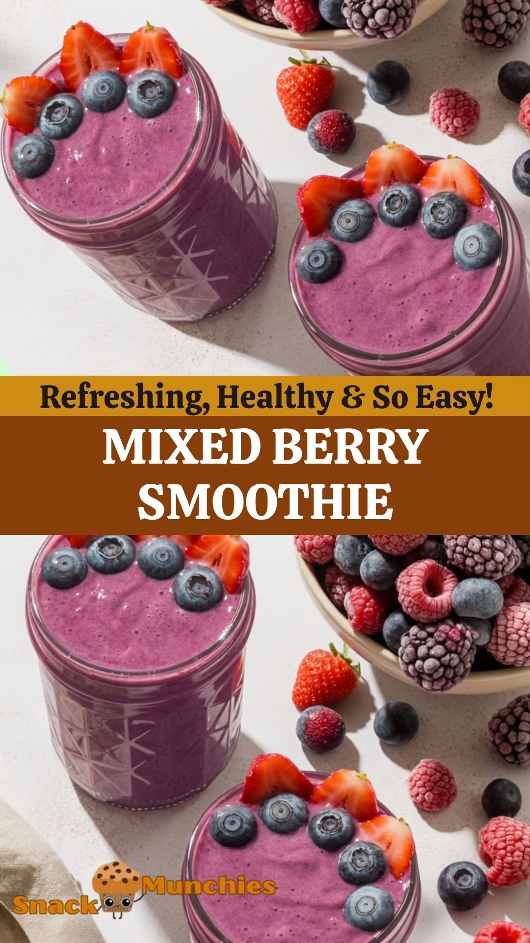Mixed Berry Smoothie – Refreshing, Healthy & So Easy! - Snack And Munchies