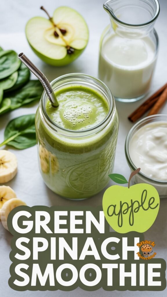 Green Apple Spinach Smoothie, Crisp, Creamy and Fiber Rich