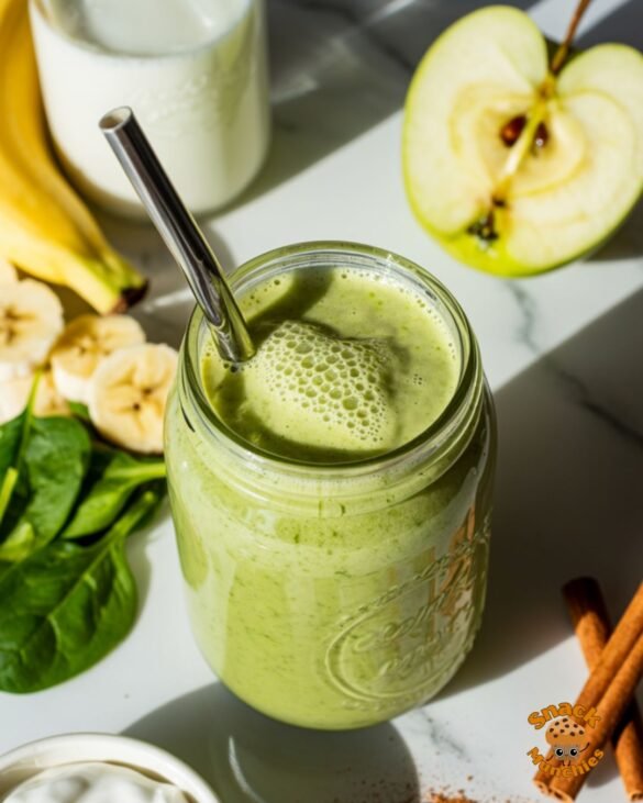 Green Apple Spinach Smoothie, Crisp, Creamy and Fiber Rich