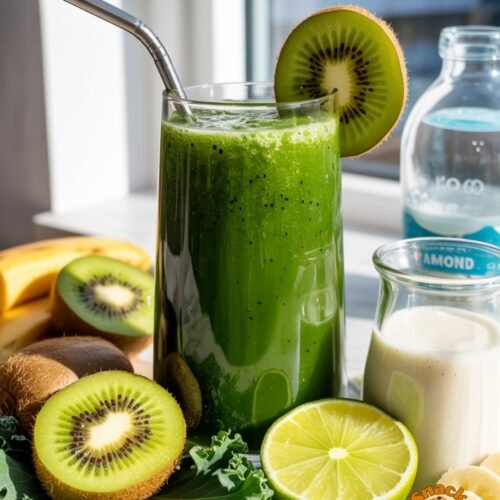 Zesty Kiwi Kale Smoothie, Bright, Fresh and Energizing