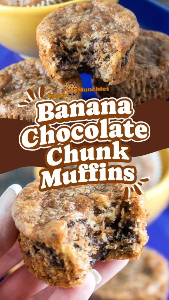 Banana Chocolate Chunk Muffins, Soft Centers and Melty Chocolate