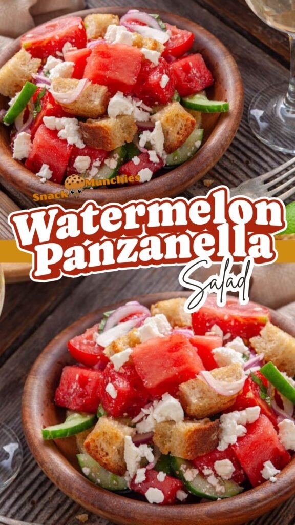 Watermelon Panzanella Salad, Juicy, Toasty and Summer Fresh