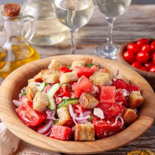 Watermelon Panzanella Salad, Juicy, Toasty and Summer Fresh