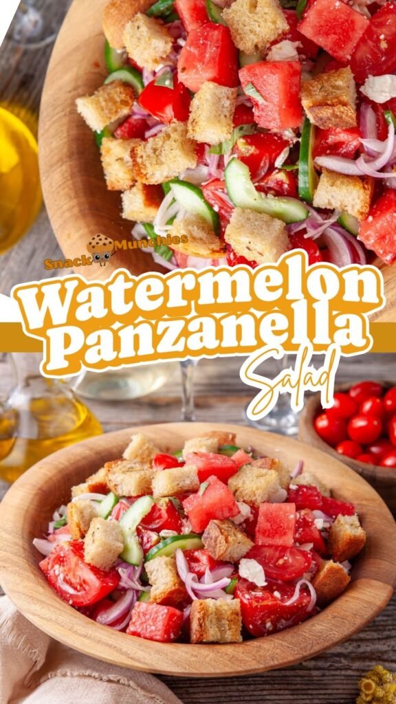 Watermelon Panzanella Salad, Fresh Flavor with a Toasty Crunch