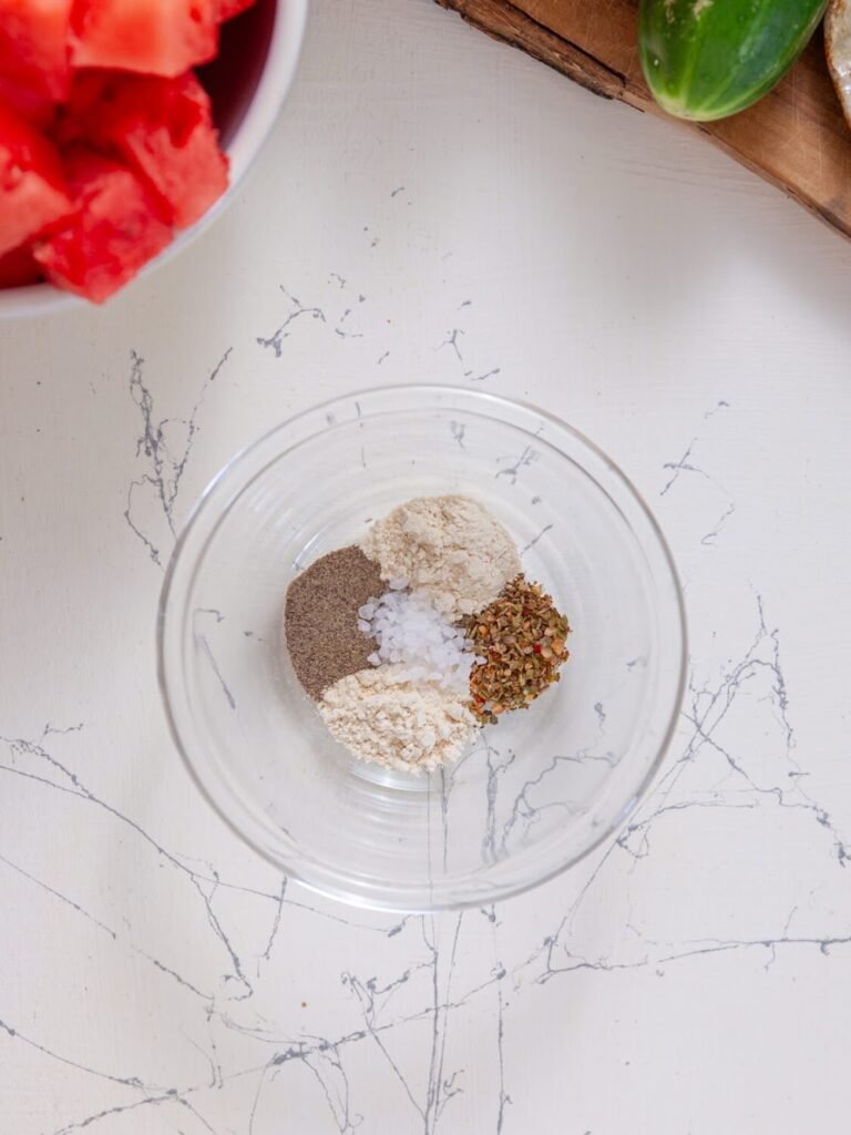 Mix the Seasoning Blend - Watermelon Panzanella Salad