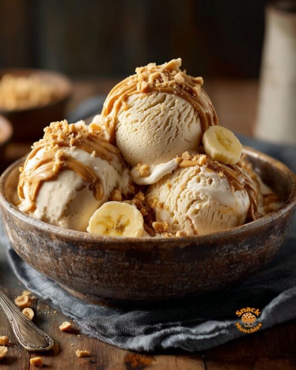 No-Churn Banana Peanut Butter Ice Cream – Creamy & Naturally Sweet