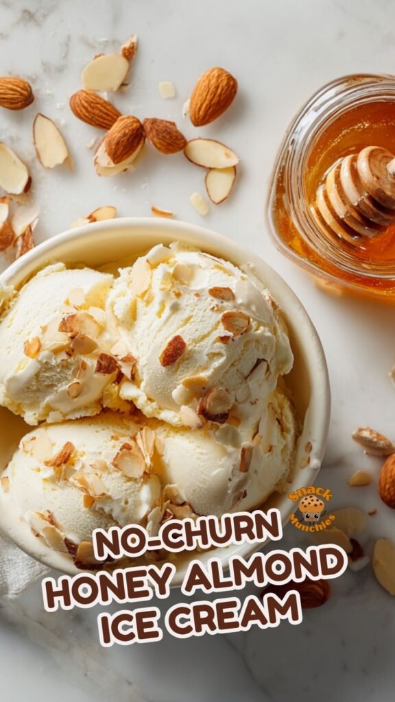 No-Churn Honey Almond Ice Cream – Creamy, Nutty & Naturally Sweet