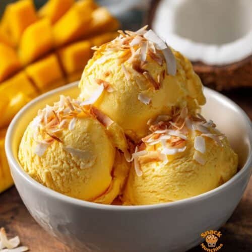 No-Churn Mango Coconut Ice Cream