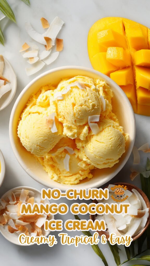 No-Churn Mango Coconut Ice Cream – Creamy, Tropical & Easy