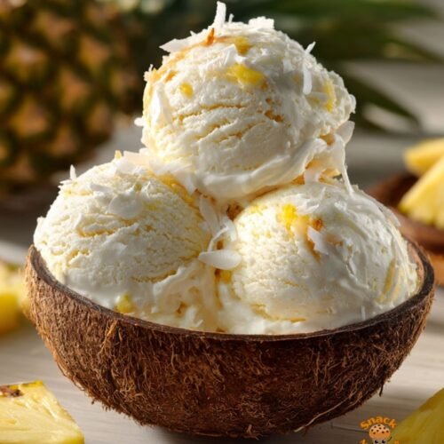 No-Churn Pineapple Coconut Ice Cream – Creamy Tropical Bliss