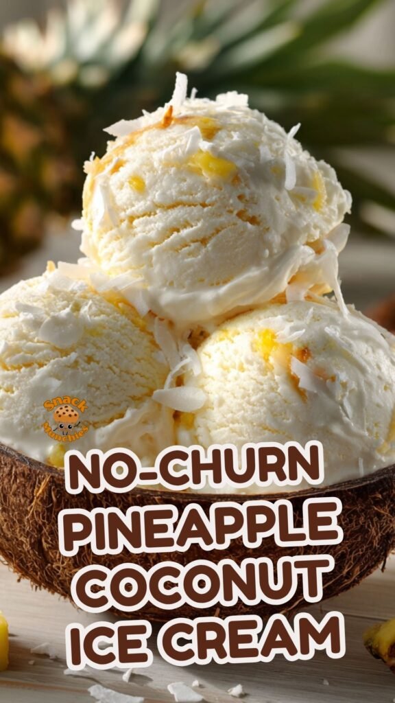 No-Churn Pineapple Coconut Ice Cream – Creamy Tropical Bliss