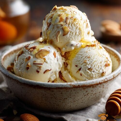 No-Churn Honey Almond Ice Cream – Creamy, Nutty & Naturally Sweet