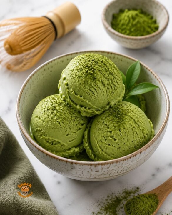 No-Churn Matcha Green Tea Ice Cream, Creamy Homemade Japanese-Inspired Dessert